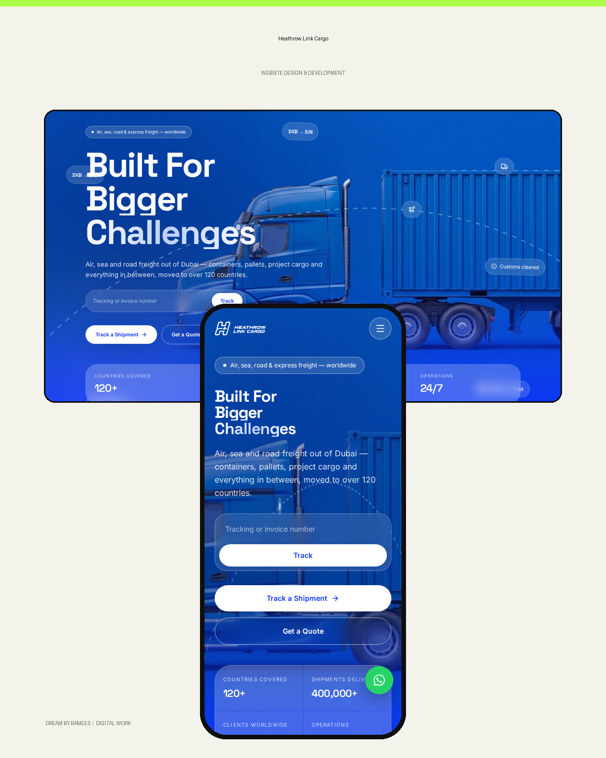 Heathrow Link Cargo · Website portrait website portfolio composition