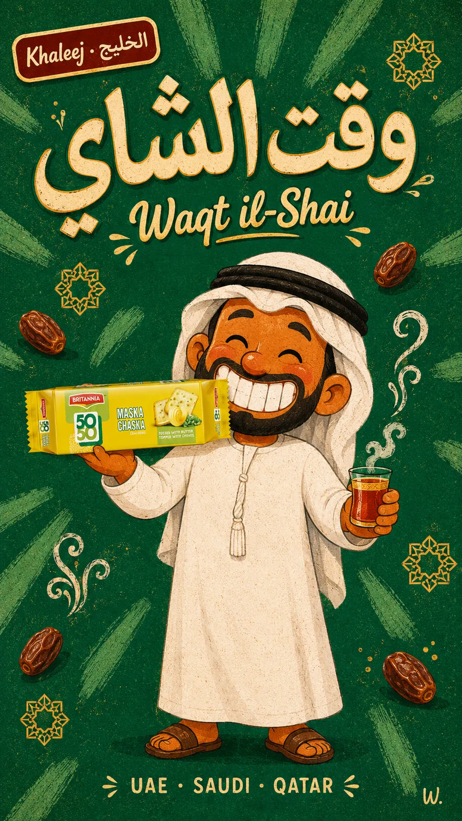 Waqt il-Shai — tea time across UAE, Saudi and Qatar with 50-50 Maska Chaska.