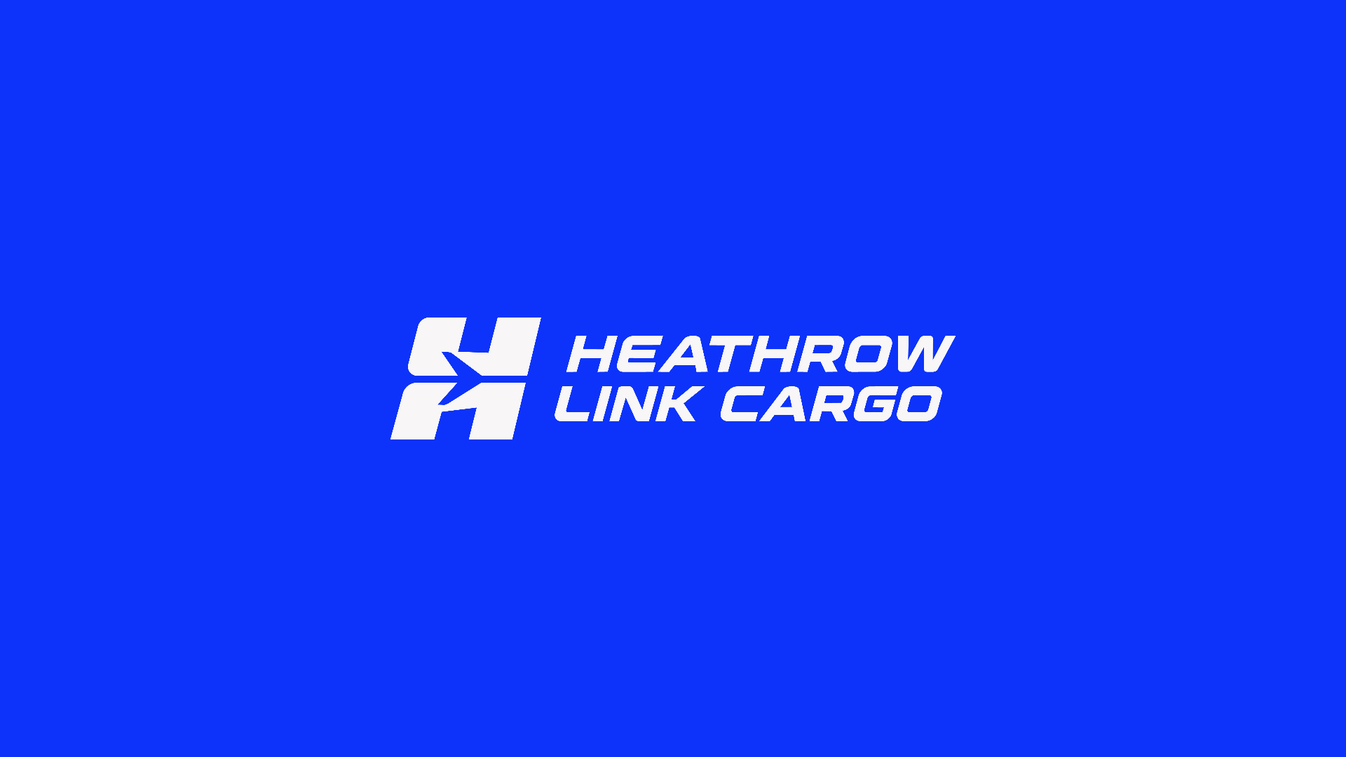 Primary lockup — italic wordmark beside the H-plane mark on signature blue.